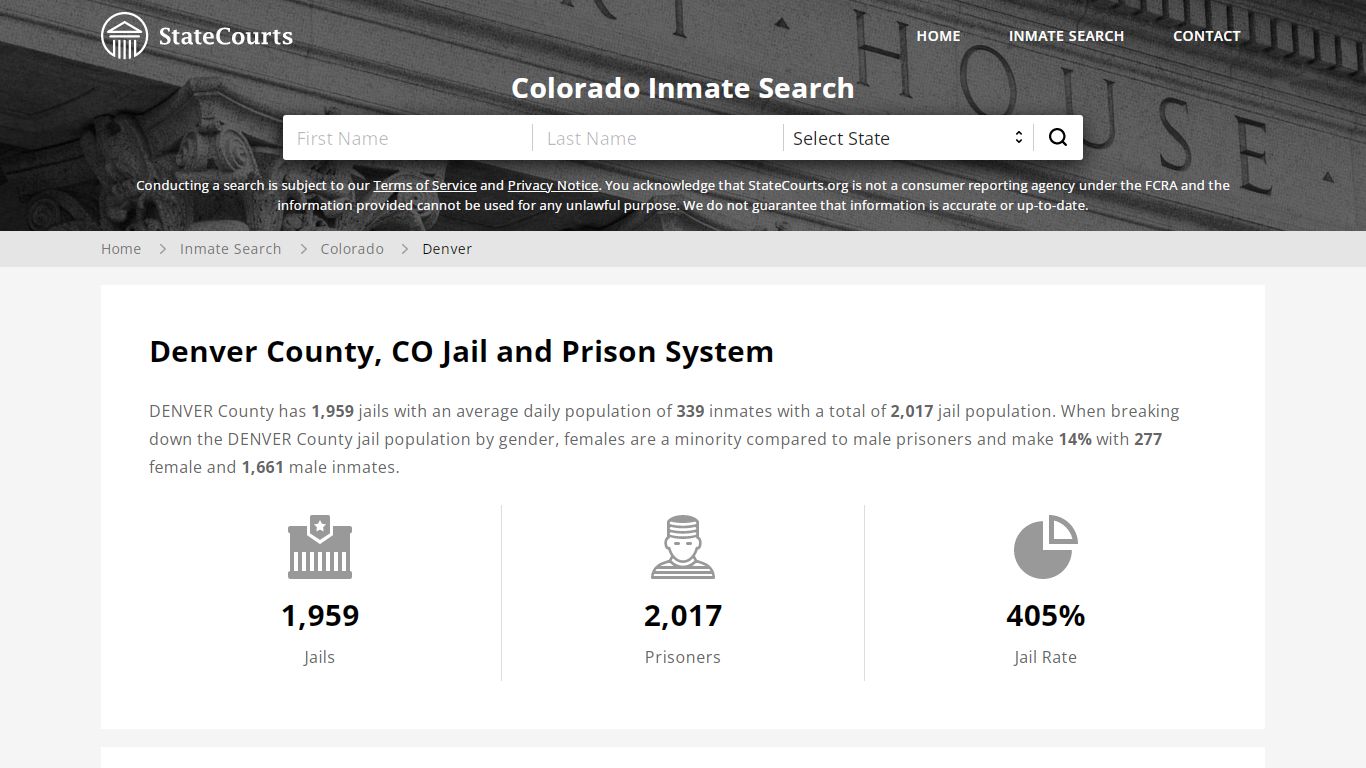 Denver County, CO Inmate Search - StateCourts